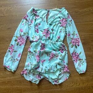 Floral Long Sleeve Romper